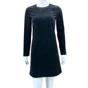 Theory Dress Womens 2 Black Velvet Shift Whimsigoth Cocktail Quiet‎ Luxury LBD